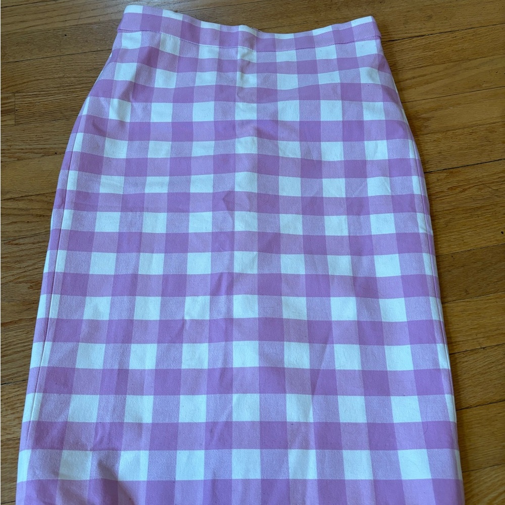 Pink & White Gingham J. Crew no. 2 Pencil Skirt Size 2T